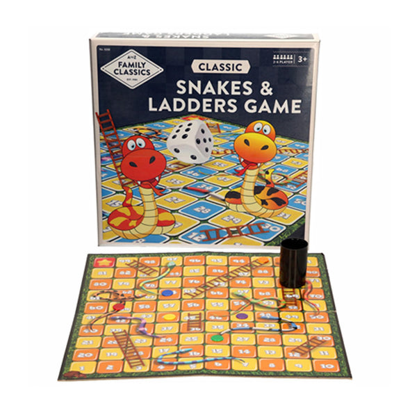 Kids Classic Snakes & Ladders Game 2-6 Players with Dice & Board Ages 3+