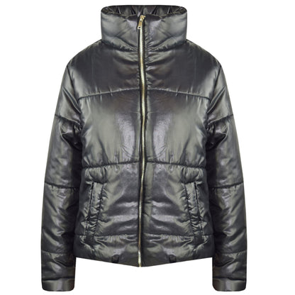 Girls Jacket Kids Wetlook Cropped Padded Quilted Puffer Bubble Jackets Coat 5-13