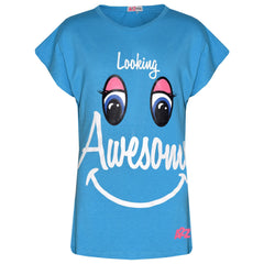 Girls Top Kids Designer's Looking Awesome Print Fashion T Shirt Top 5-13 Years