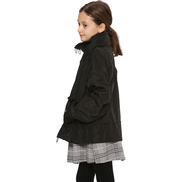 A2Z 4 Kids Girls Windbreaker Shower Proof Windproof Jacket Stylish Lightweight Casual Black Coat Cagoule Rain Mac Raincoats For Girls Age 7 8 9 10 11 12 13 Years - A2Z 4 Kids