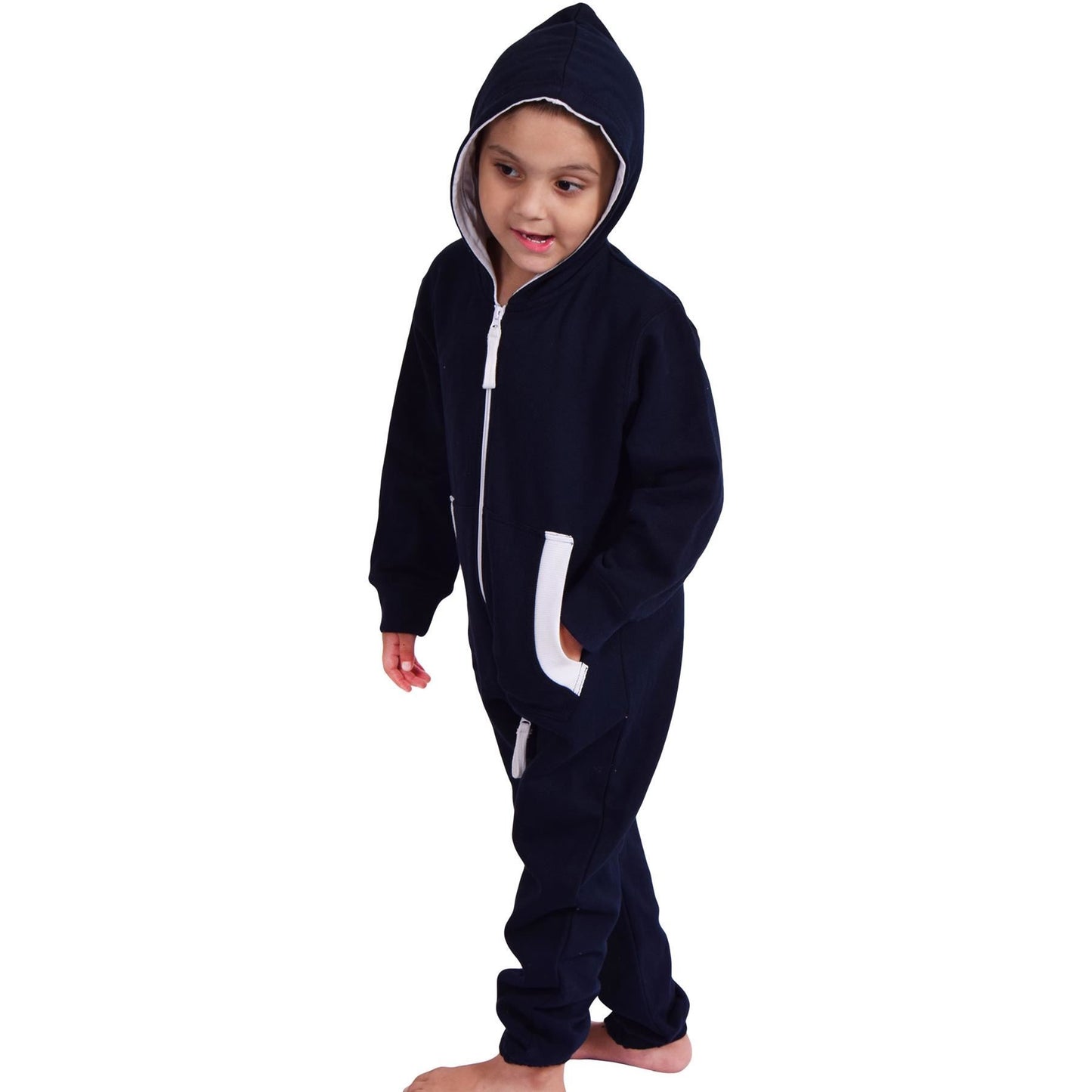 A2Z Onesie One Piece Kids Navy Pyjamas Sleepsuit Costume Girls & Boys 5-13 Years