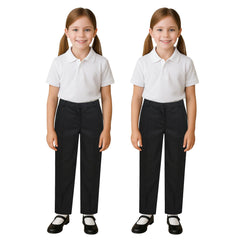 Kids Girls 2 Pack Teens School Uniform Pant Teflon Coated Permanent Crease Pants