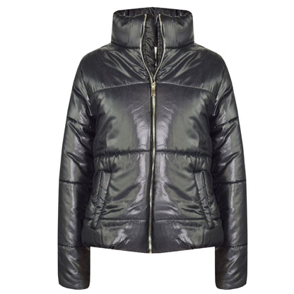 Girls Jacket Kids Wetlook Cropped Padded Quilted Puffer Bubble Jackets Coat 5-13