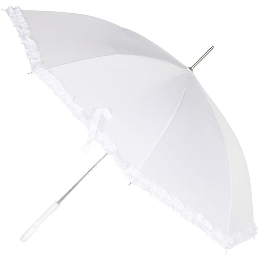 Ladies Wedding Umbrella Vintage Frill Bridal Parasol Auto Open Brolly Canopy