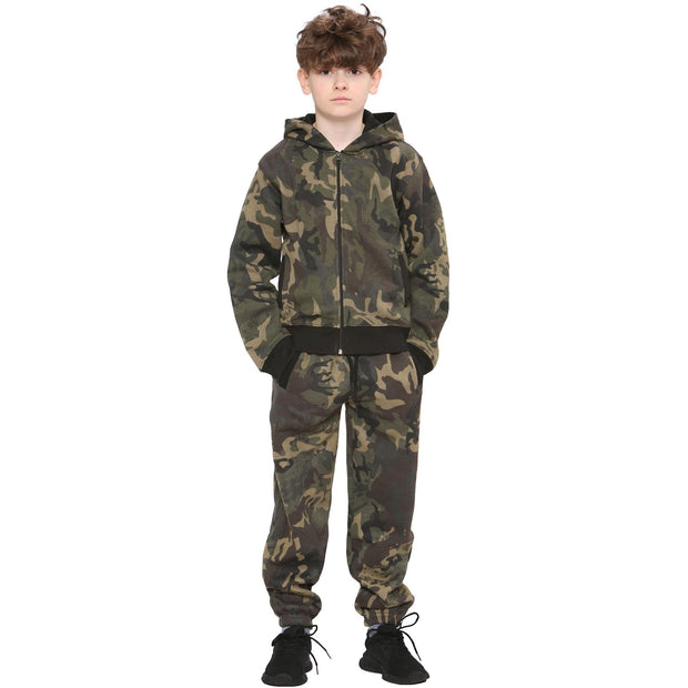 A2Z 4 Kids® Kids Tracksuit Boys Girls Designer's Green Camouflage Print Zipped Top Hoodie & Botom Jogging Suit Age 5 6 7 8 9 10 11 12 13 Years - A2Z 4 Kids