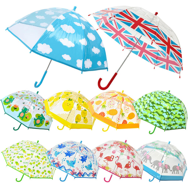 A2Z Kids POE Clear Dome Umbrella Wind and Rain Resistant Outdoor Travel Brolly