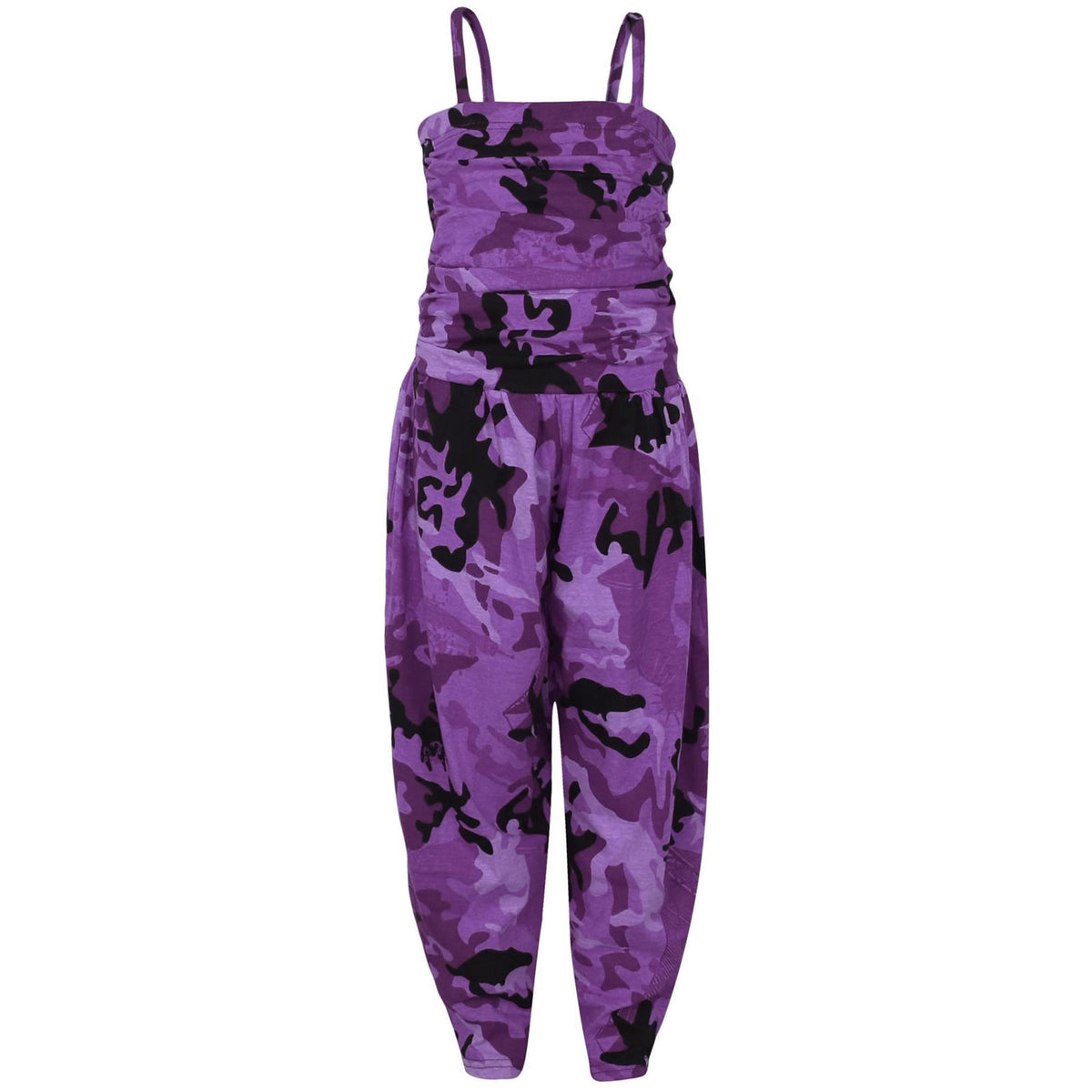 Girls Jumpsuit Kids Plain Color Trendy Playsuit All In One Jumpsuits 5-13 Years