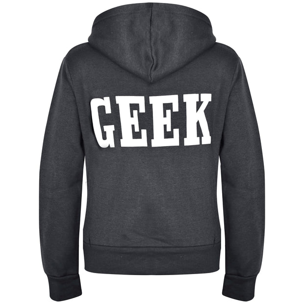 Kids Boys Girls Unisex Jackets Geek Print Fleece Zipper Hooded Hoodie Top Jacket