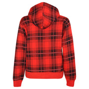Kids Jacket Boys Girls Fleece Tartan Print Zipped Top Hooded Hoodie 5-13 Years
