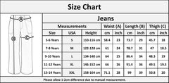 Kids Girls Palazzo Wide Leg Stretchy Denim Jeans Flared Fashion Baggy Pants 5-14