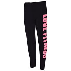 Girls Tops Kids Designer's Love Fitness Print Crop Top & Legging Set 7-13 Years