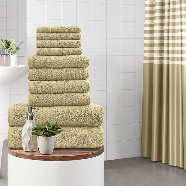 Luxurious 10 Piece Towel Bale Set 2x Bath Towels (66x118cm) 4x Soft and Absorbent Hand Towels (51x81cm) and 4x Cozy Face Towels (30x30cm) 500 GSM 100% Cotton Towels Available in 1 Pack adn 2 Pack Options - A2Z 4 Kids