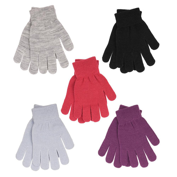 A2Z Ladies Gloves 5 Pack Women Winter Warm Chenille Gloves One Size Soft Mittens