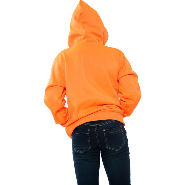 A2Z 4 Kids Girls Boys Sweat Shirt Tops Designer's Casual Plain Neon Orange Pullover Sweatshirt Fleece Hooded Jumper Coats New Age 2 3 4 5 6 7 8 9 10 11 12 13 Years