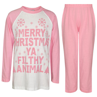 A2Z 4 Kids Girls PJS Merry Christmas Ya Filthy Animal Print Baby Pink Christmas Pajamas Set Age 2 3 4 5 6 7 8 9 10 11 12 13 Years