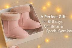 Kids Girls Ladies Warm Rain Boots with Faux Fur Lining Waterproof PVC Mummy Boot