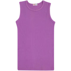 Kids Girls Ribbed Vest Top 100% Thick Cotton Fashion Tank Tops T Shirt 2-13 Year