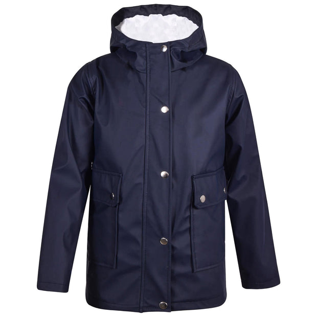 A2Z 4 Kids PU Raincoat Jackets Navy Windbreaker Waterproof Parka Shower Resistant Hooded Raincoat Girls Boys Age 5-6, 7-8, 9-10, 11-12 & 13 Years - A2Z 4 Kids