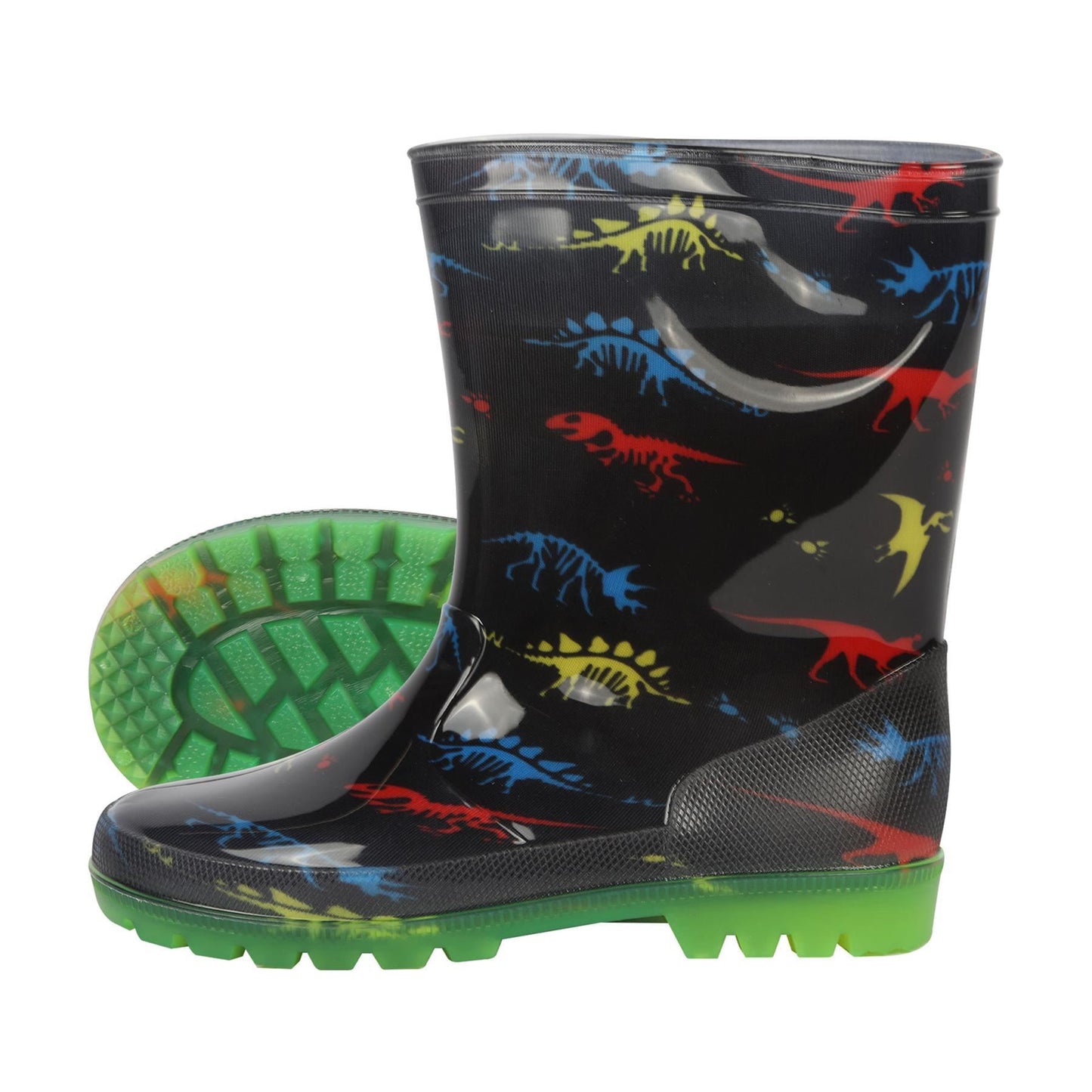 A2Z 4 kids Boys Girls Dinosaur Print Light Up Wellington Boots PVC Rain Wellies