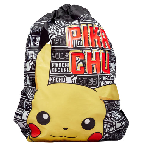 Officially Licensed Pokemon Pikachu Eva Character Trainer Bag Drawstring Gym Bag