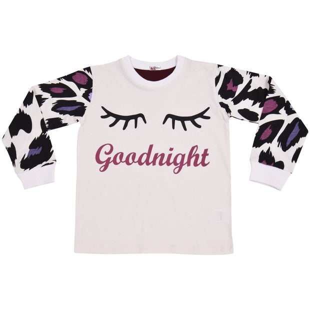 Kids Girls Good Night Print Pyjamas Set - A2Z 4 Kids