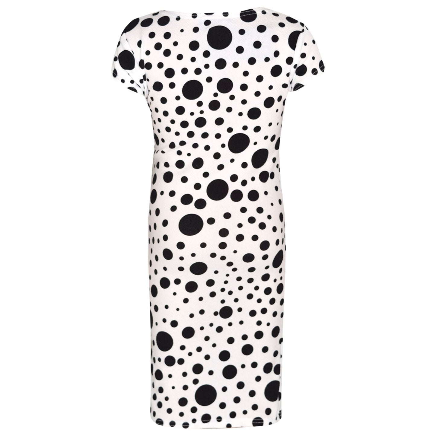 Girls Dresses Kids Black Polka Dot Print Crop Top Legging Midi Skater Dress 7-13