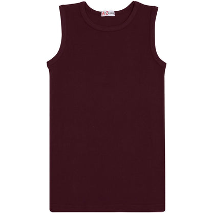 Kids Girls Boys Childrens Vest Top Tank Top Fitted 100% Rich Cotton 2-13 Years