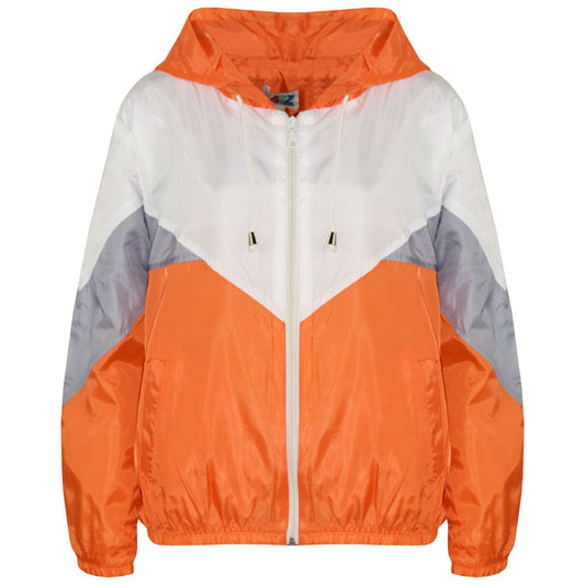 A2Z 4 Kids Windbreaker Orange Waterproof Raincoat Jackets Contrast Panels Shower Resistant Lightweight Hooded Coat Girls Boys Age 5-13 Years