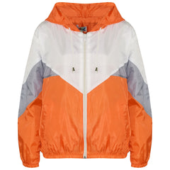A2Z 4 Kids Windbreaker Orange Waterproof Raincoat Jackets Contrast Panels Shower Resistant Lightweight Hooded Coat Girls Boys Age 5-13 Years