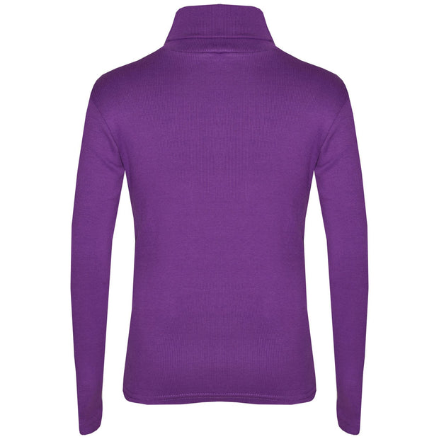 Kids Girls Polo Neck T Shirt Thick Cotton Turtleneck Jumper Long Sleeve Top 2-109