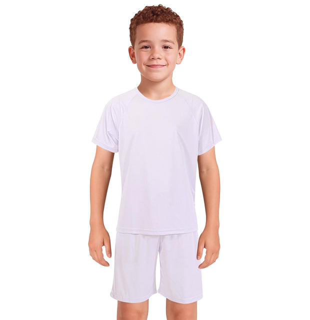 Kids Girls Boys Football Kit T Shirt Shorts PE Athletic Sportswear Outfit Set