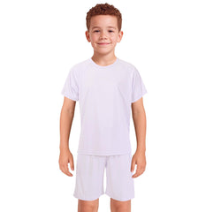 Kids Girls Boys Football Kit T Shirt Shorts PE Athletic Sportswear Outfit Set