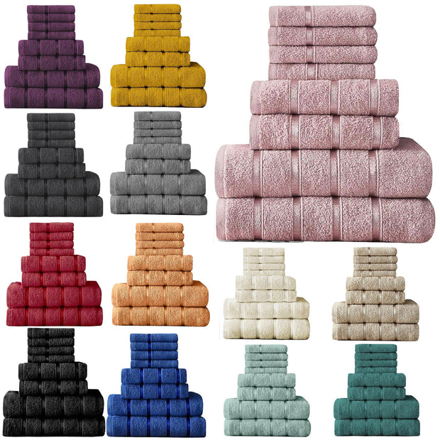 8 pc Boston Egyptian Towels Bale Set 100% Egyptian Cotton Super Soft Absorbent 500GSM Gift Sets