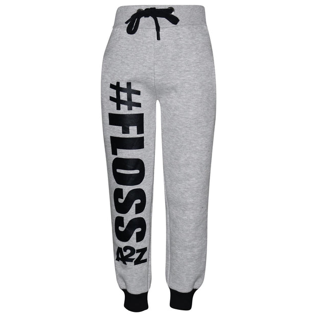 A2Z 4 Kids Girls Tracksuit Designer's #Floss Print Fleece Grey Hooded Crop Top Bottom Jogging Suit Joggers Age 5 6 7 8 9 10 11 12 13 Years