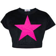 A2Z 4 Kids Girls Short Sleeves Crop Top Star Soft Feel Breathable Crop Top
