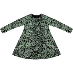 Kids Girls Swing Dress Long Sleeve Snake Flared Party Wear Summer Dresses 5-13