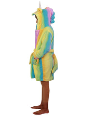 A2Z 4 Kids Super Soft 3D Animal Unicorn Rainbow Hooded Bathrobe Dressing Gown
