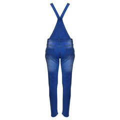 Kids Girls Denim Stretch Dungaree Jumpsuit Playsuit All In One Jeans 7-13 Years
