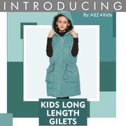 Kids Girls Fashion Oversized Gilet Long Line Jacket Long Sleeveless Coat 7-13 Yr