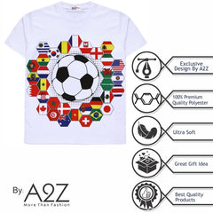 Kids Unisex England Flag Print Football World Cup Soft T Shirt Top