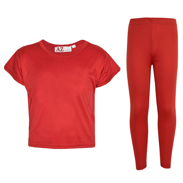 A2Z 4 Kids Girls Top Kids Plain Color Stylish Crop Top & Fashion Legging Set New Age 7 8 9 10 11 12 13 Years - A2Z 4 Kids