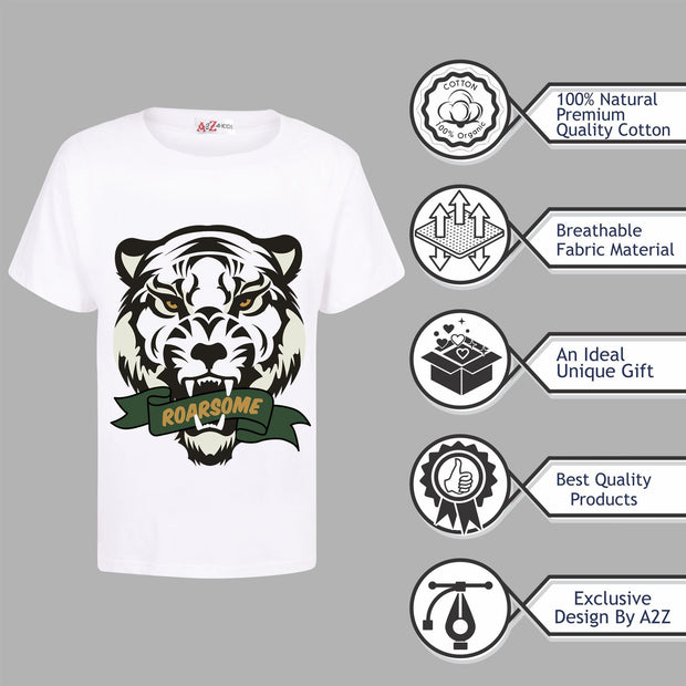 Kids Girls T Shirts Roarsome Printed Summer Tank Top & Tees