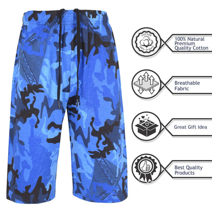 A2Z 4 Kids Boys 100% Cotton Shorts Comfort Stretch Camo Blue Pants Trendy Casual Summer Cool Lightweight Shorts For Boys Age 5 6 7 8 9 10 11 12 13 Years