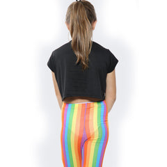 Kids Girls Crop Top & Legging Set Rainbow Fashion Two Piece Outfit Clothing Set