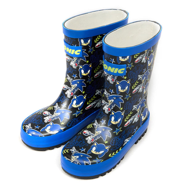Officially Licensed Sonic the Hedgehog Kids Boys Waterproof Rubber Rain Wellies