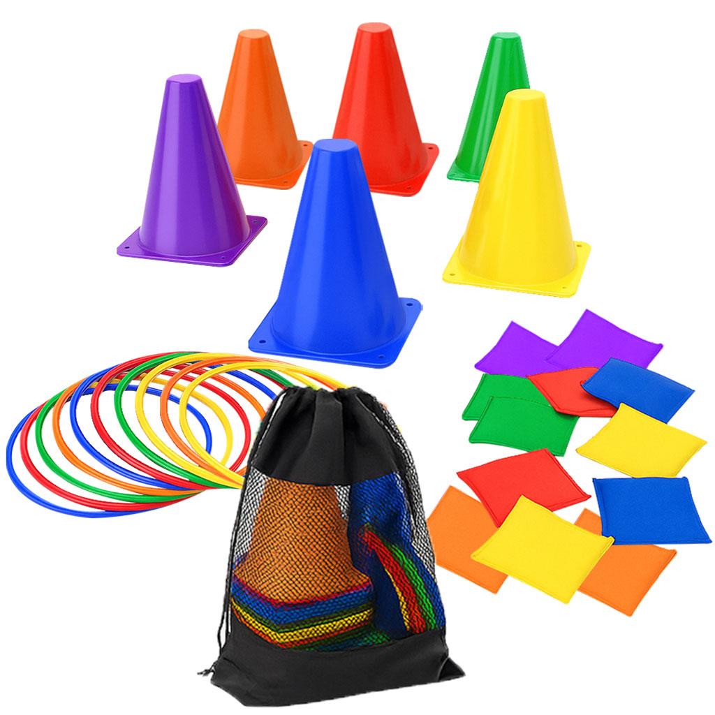 Kids PE Activity Set Cones, Rings, Bean Bags, Outdoor Garden Playgroun ...