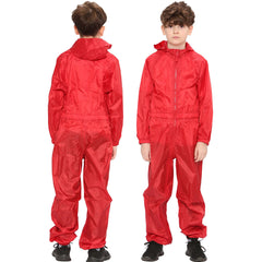 Girls Boys Raincoat Kids Puddle Suit All in One Waterproof Hooded Rainsuit