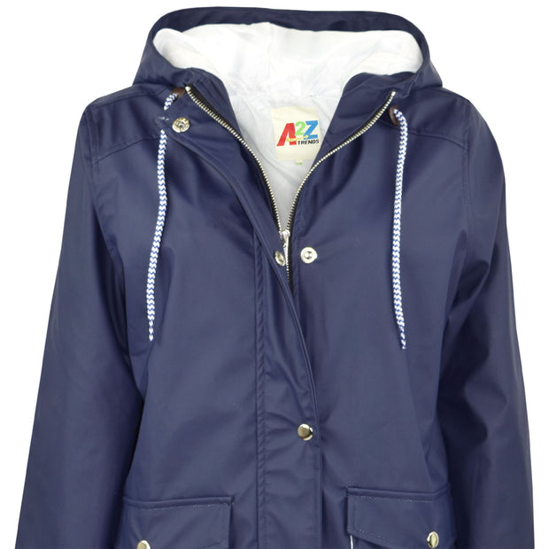 PU Raincoat Jacket Windbreaker Waterproof Parka Hooded Girls Boys Age 5-13 Years