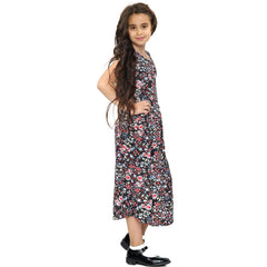 Kids Girls Maxi Dress Sleeveless Printed Party Fashion Summer Long Skater Dress