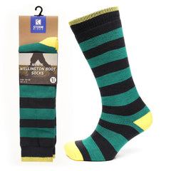 A2Z Mens Knee High Welly Wellington Pack Of 3 Boots Comfortable Cosy Warm Socks